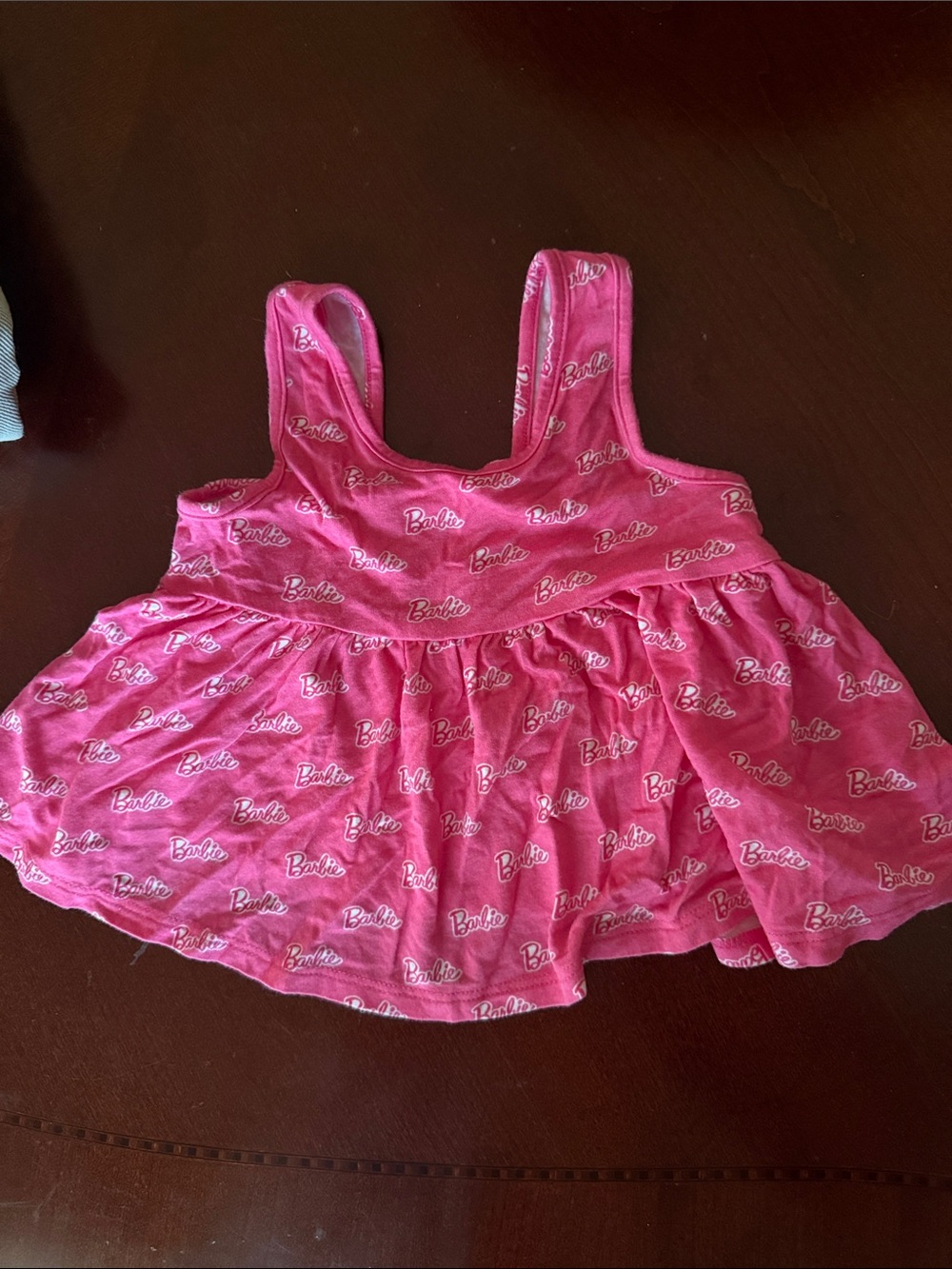Barbie POSH PEANUT Hot Pink Logo Tank ToP PEPLUM